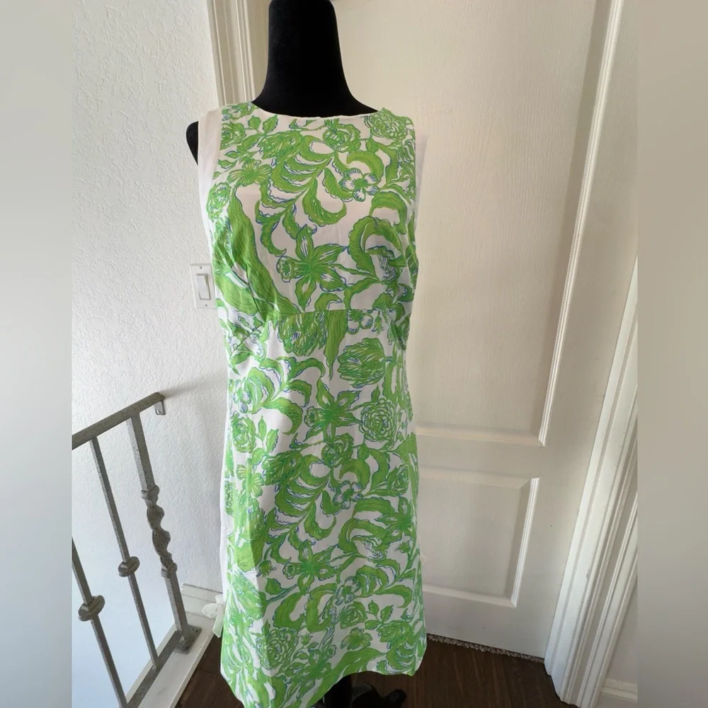 NWT Lilly Pulitzer Sz 6 Beckler Stretch Shift Dress Resort White Daffodil Hill - Picture 4 of 10